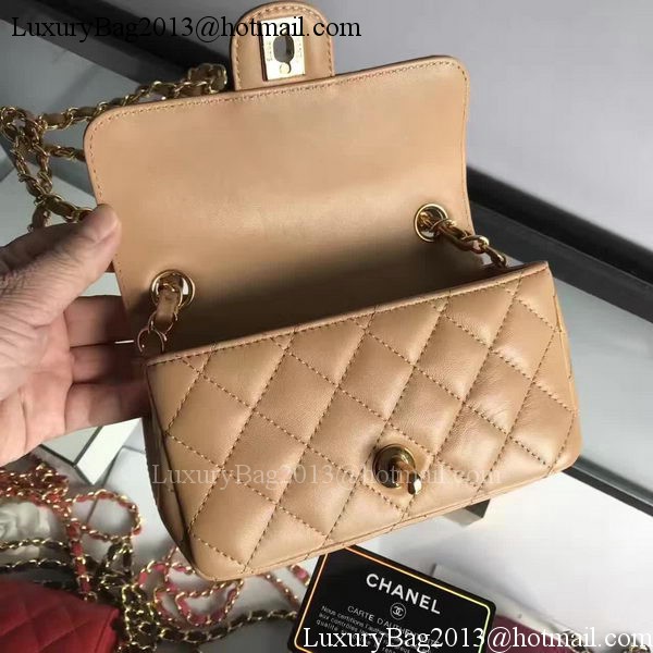 Chanel mini Classic Flap Bag Original Sheepskin A1116E Apricot