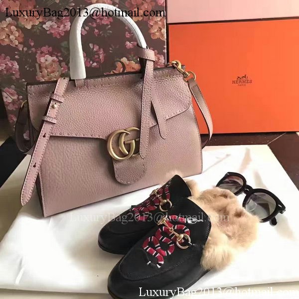 Gucci GG Marmont Leather Top Handle Bag 421890 Apricot