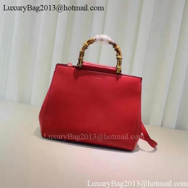 Gucci Nymphaea Leather Top Handle Bag 453766 Red