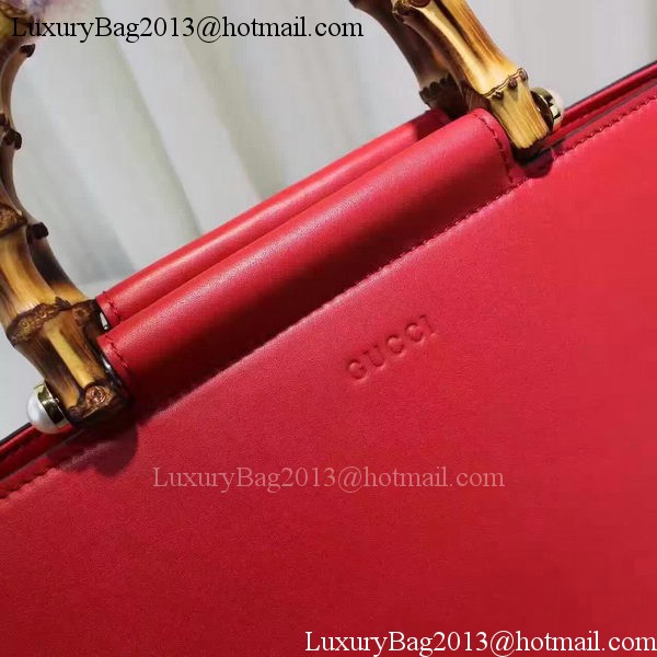 Gucci Nymphaea Leather Top Handle Bag 453766 Red