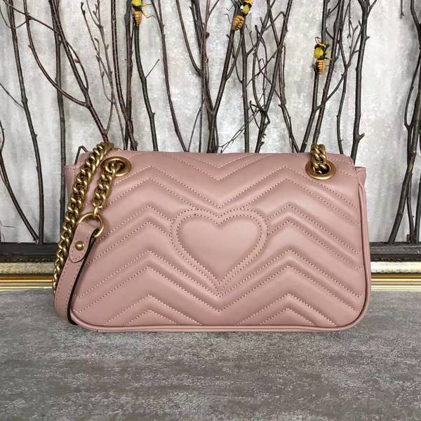 Gucci GG Marmont Sheenskin Shoulder Bag 443497A Light Pink