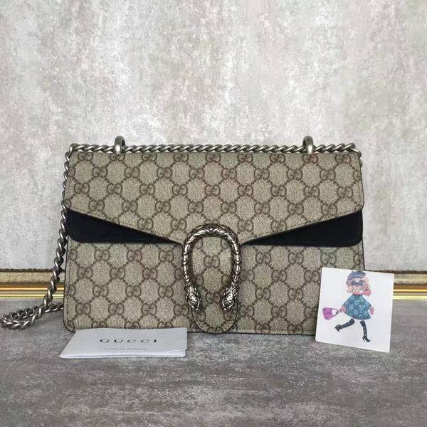 Gucci Medium Dionysus GG Canvas Shoulder Bag 400249 Black