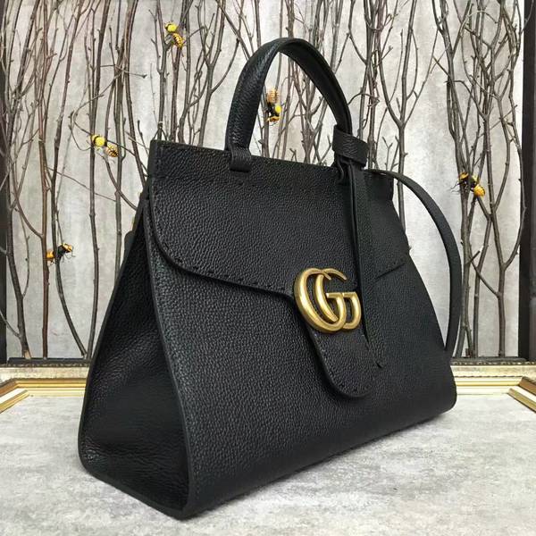 Gucci GG Marmont Leather Top Handle Bag 421890A Black