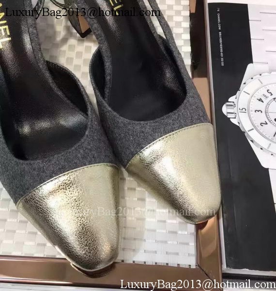 Chanel 60mm Leather Pump CH2077 Grey