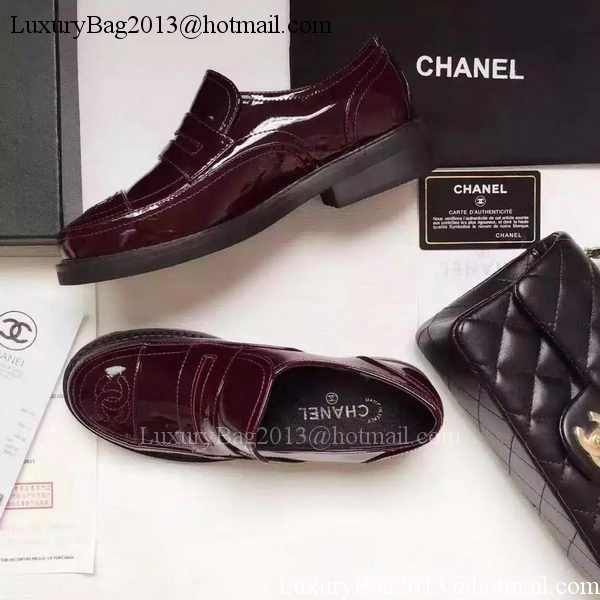 Chanel Casual Shoes Leather CH2062 Wine