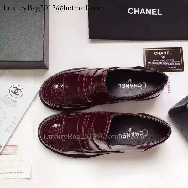 Chanel Casual Shoes Leather CH2062 Wine