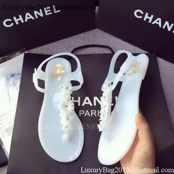 Chanel Leather Sandal CH2067 White