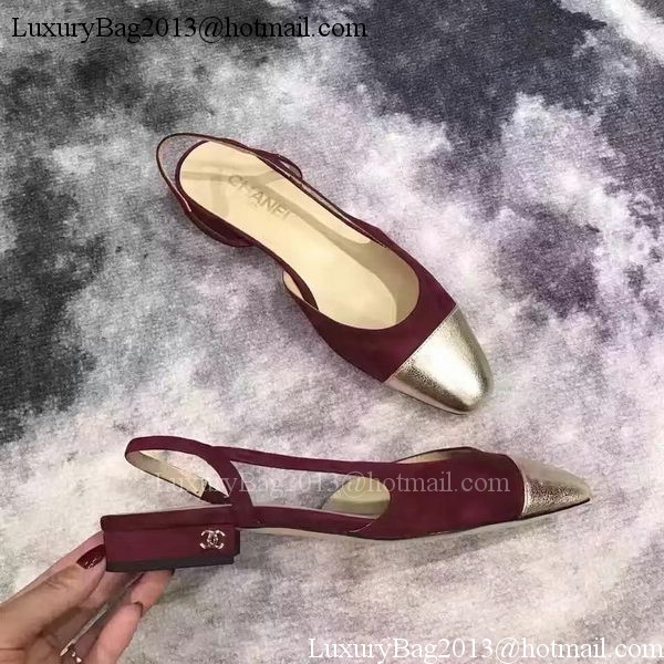 Chanel Leather Sandal CH2069 Wine