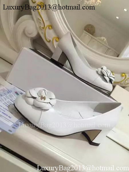 Chanel Sheepskin Leather 50mm Pump CH2075 White