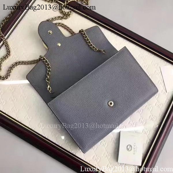 Gucci GG Marmont Leather mini Chain Bag 401232 Grey