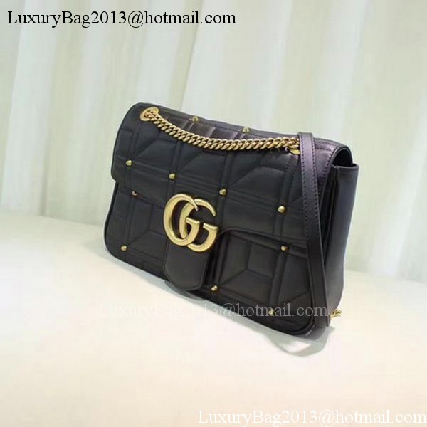 Gucci GG Marmont Mmatelasse Shoulder Bag 443496 Black