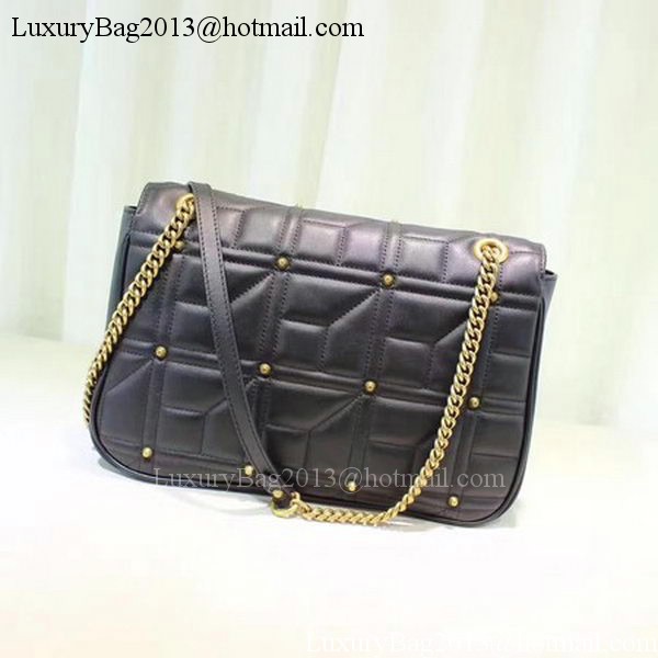 Gucci GG Marmont Mmatelasse Shoulder Bag 443496 Black