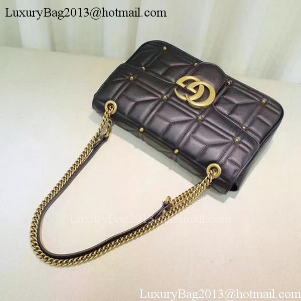 Gucci GG Marmont Mmatelasse Shoulder Bag 443496 Black