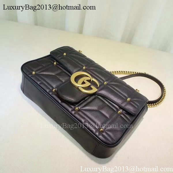 Gucci GG Marmont Mmatelasse Shoulder Bag 443496 Black