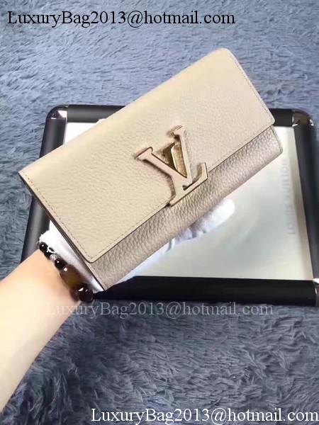 Louis Vuitton Calfskin Leather CAPUCINES WALLET M61249 Grey