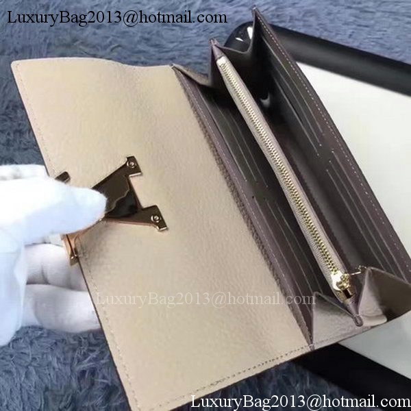 Louis Vuitton Calfskin Leather CAPUCINES WALLET M61249 Grey