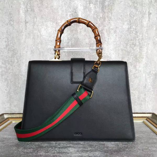 Gucci Now Bamboo Shopper Bag 421999A Black&Grey&Red