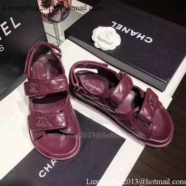 Chanel Sandal Leather CH2090 Wine