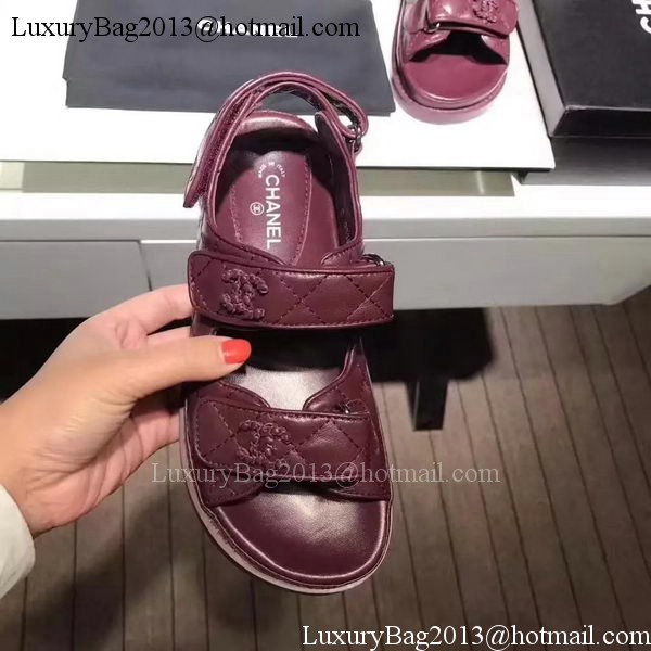 Chanel Sandal Leather CH2090 Wine