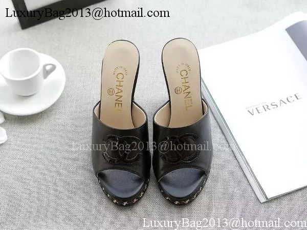 Chanel Sandal Leather CH2097 Black