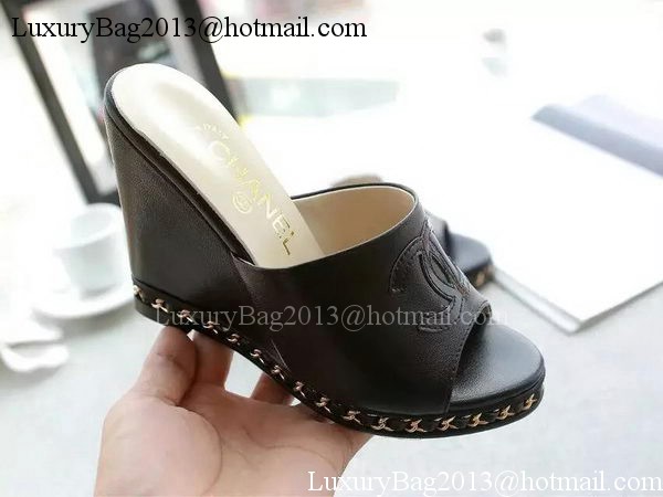 Chanel Sandal Leather CH2097 Black