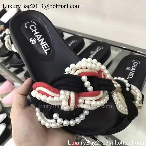 Chanel Slipper Leather CH2078 Red