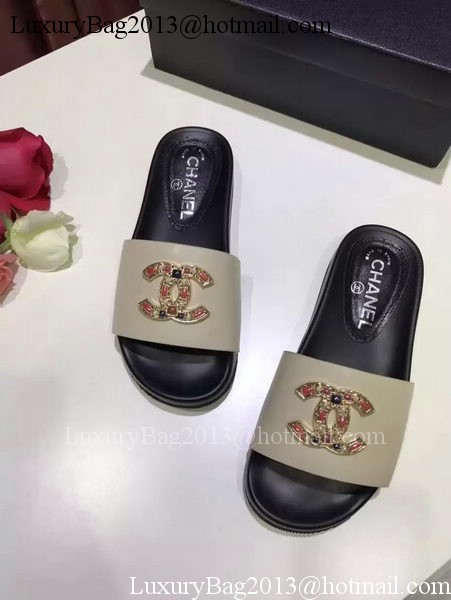 Chanel Slipper Leather CH2079 Apricot