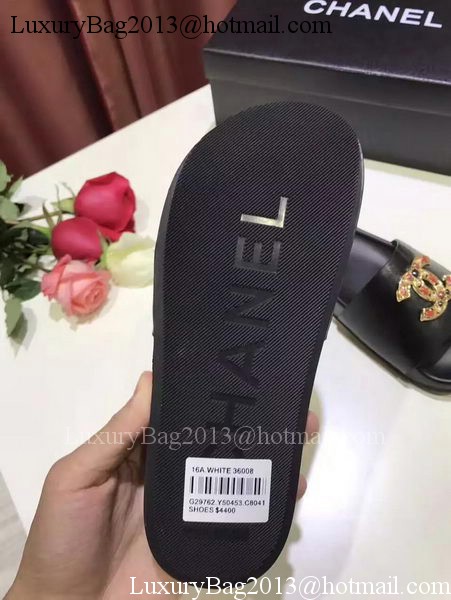 Chanel Slipper Leather CH2079 Black