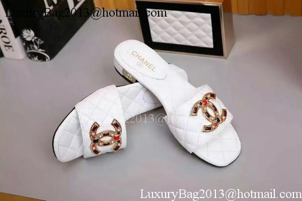 Chanel Slipper Leather CH2092 White