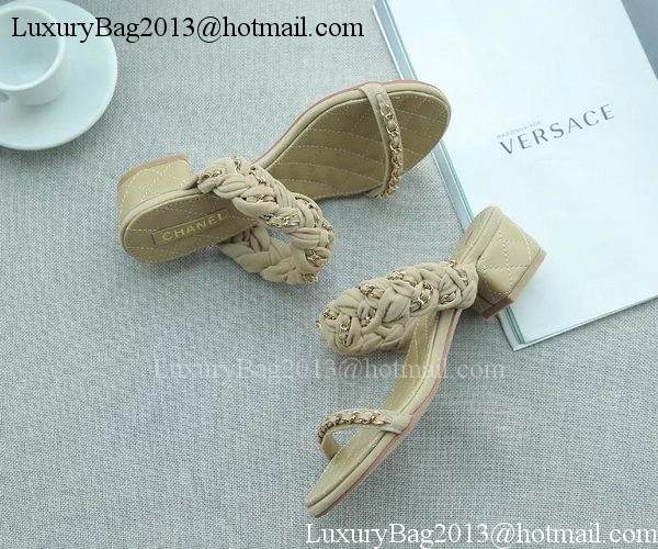 Chanel Slipper Leather CH2094 Apricot