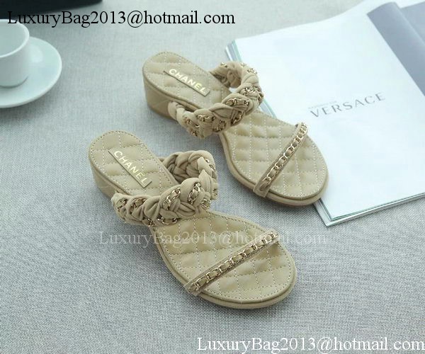 Chanel Slipper Leather CH2094 Apricot