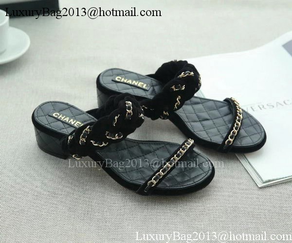 Chanel Slipper Leather CH2094 Black