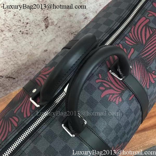 Louis Vuitton Damier Graphite Canvas KEEPALL BANDOULIERE 45 N41701 Red