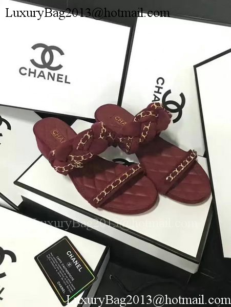 Chanel Sandal Leather CH2087 Wine