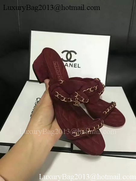 Chanel Sandal Leather CH2087 Wine