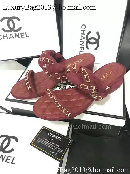 Chanel Sandal Leather CH2087 Wine