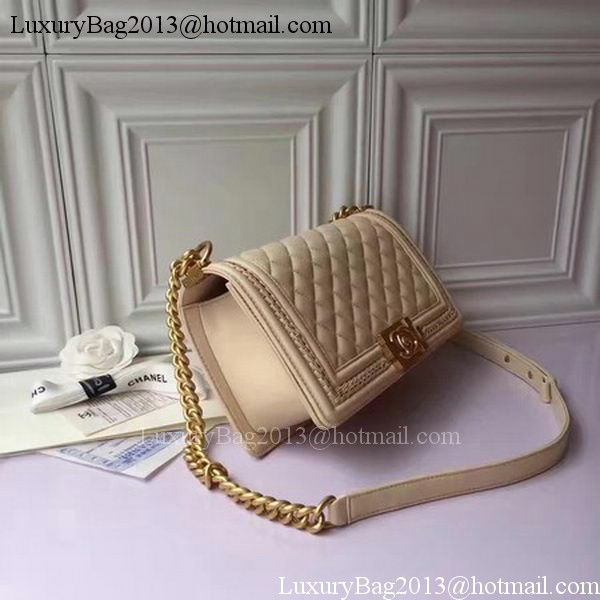 Boy Chanel Flap Shoulder Bag Original Sheepskin Leather A67086 Apricot