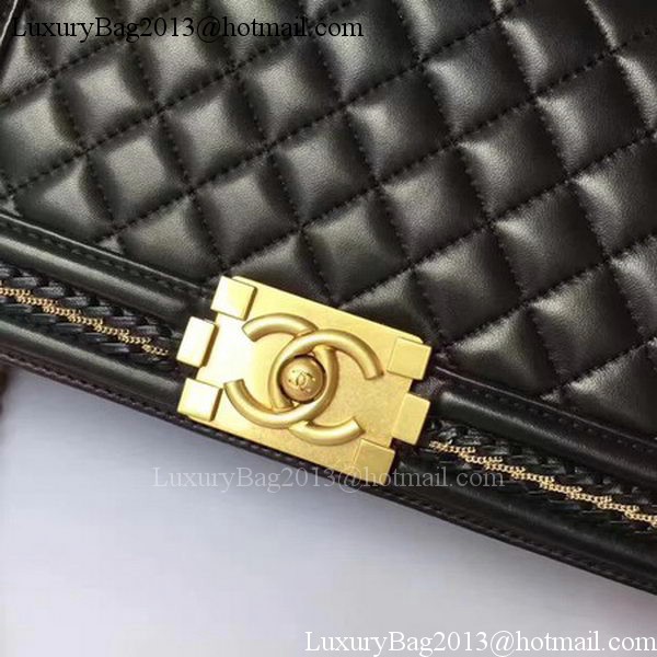 Boy Chanel Flap Shoulder Bag Original Sheepskin Leather A67086 Black