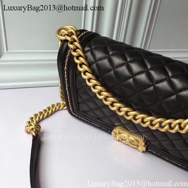 Boy Chanel Flap Shoulder Bag Original Sheepskin Leather A67086 Black