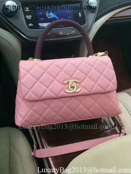 Chanel Classic Top Handle Bag Original Sheepskin Leather A92990 Pink