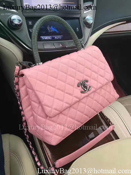 Chanel Classic Top Handle Bag Original Sheepskin Leather A92990 Pink