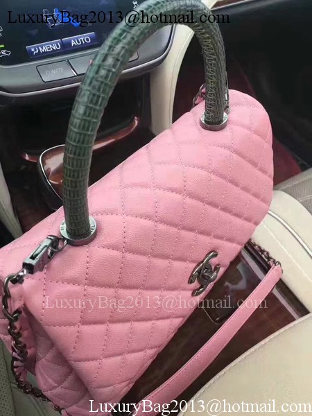 Chanel Classic Top Handle Bag Original Sheepskin Leather A92990 Pink