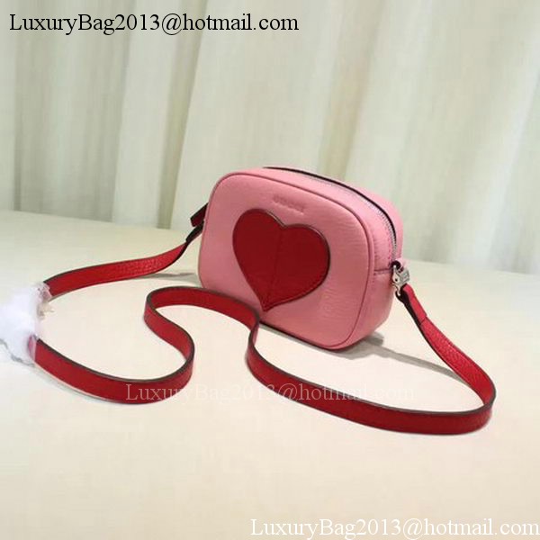 Gucci Childrens Leather Heart Messenger Bag 457223 Pink