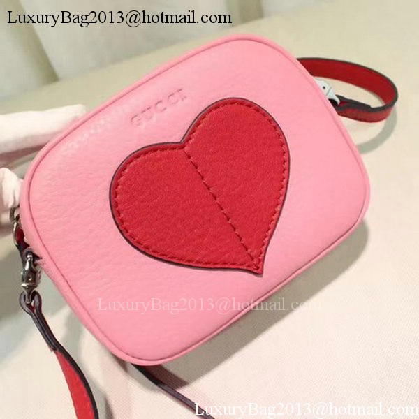 Gucci Childrens Leather Heart Messenger Bag 457223 Pink