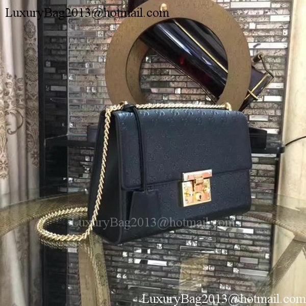 Gucci Padlock Series Gucci Signature Shoulder Bag 409486 Black