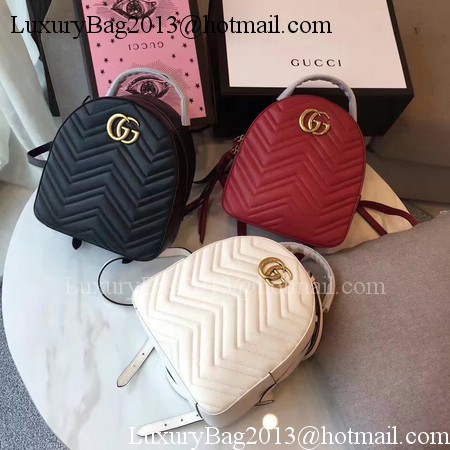 Gucci GG Marmont Quilted Leather Backpack 476671 Black