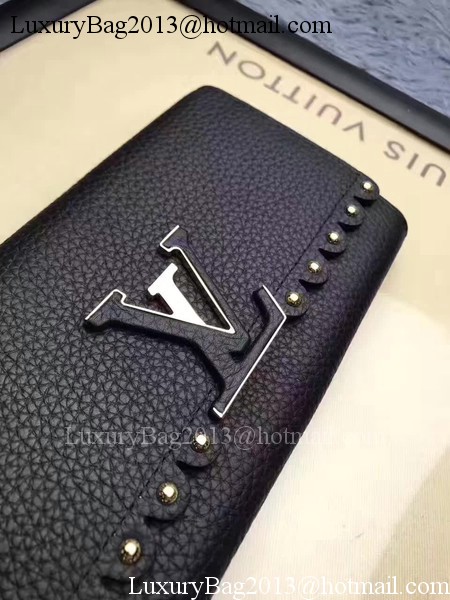 Louis Vuitton Monogram Flowers CAPUCINES WALLET M64102 Black