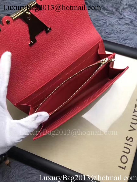 Louis Vuitton Monogram Flowers CAPUCINES WALLET M64102 Red