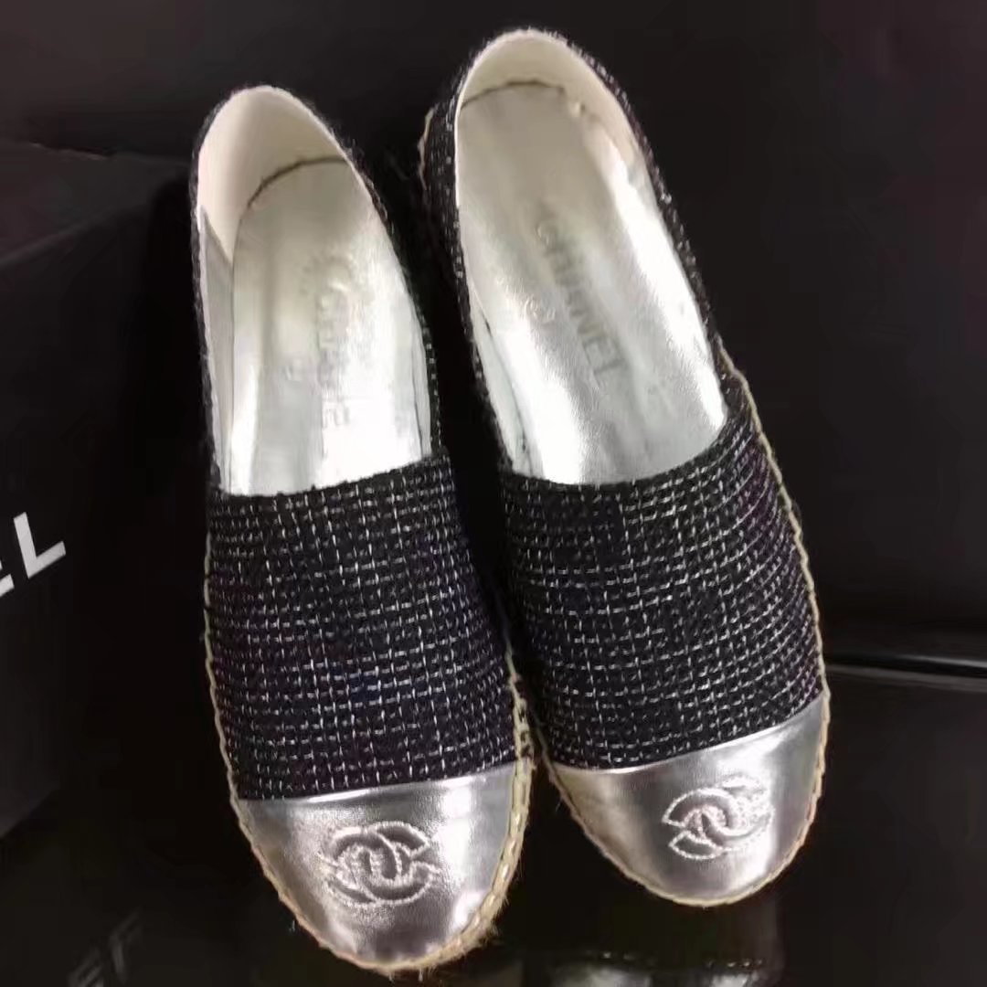 Chanel Casual Shoes Leather CH2141 Black