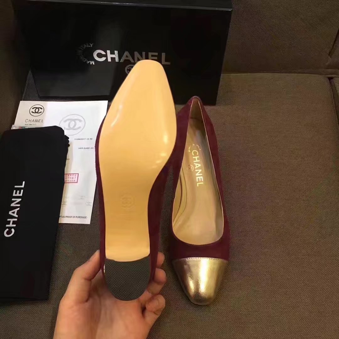 Chanel Pump Leather CH2146 Purple